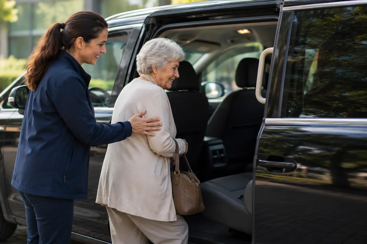 Persoonlijk deur tot deur zorgtaxi vervoer